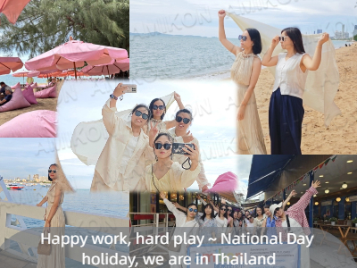 ¡Feliz trabajo, mucha diversión! ¡Día festivo nacional! Estamos en Tailandia.
